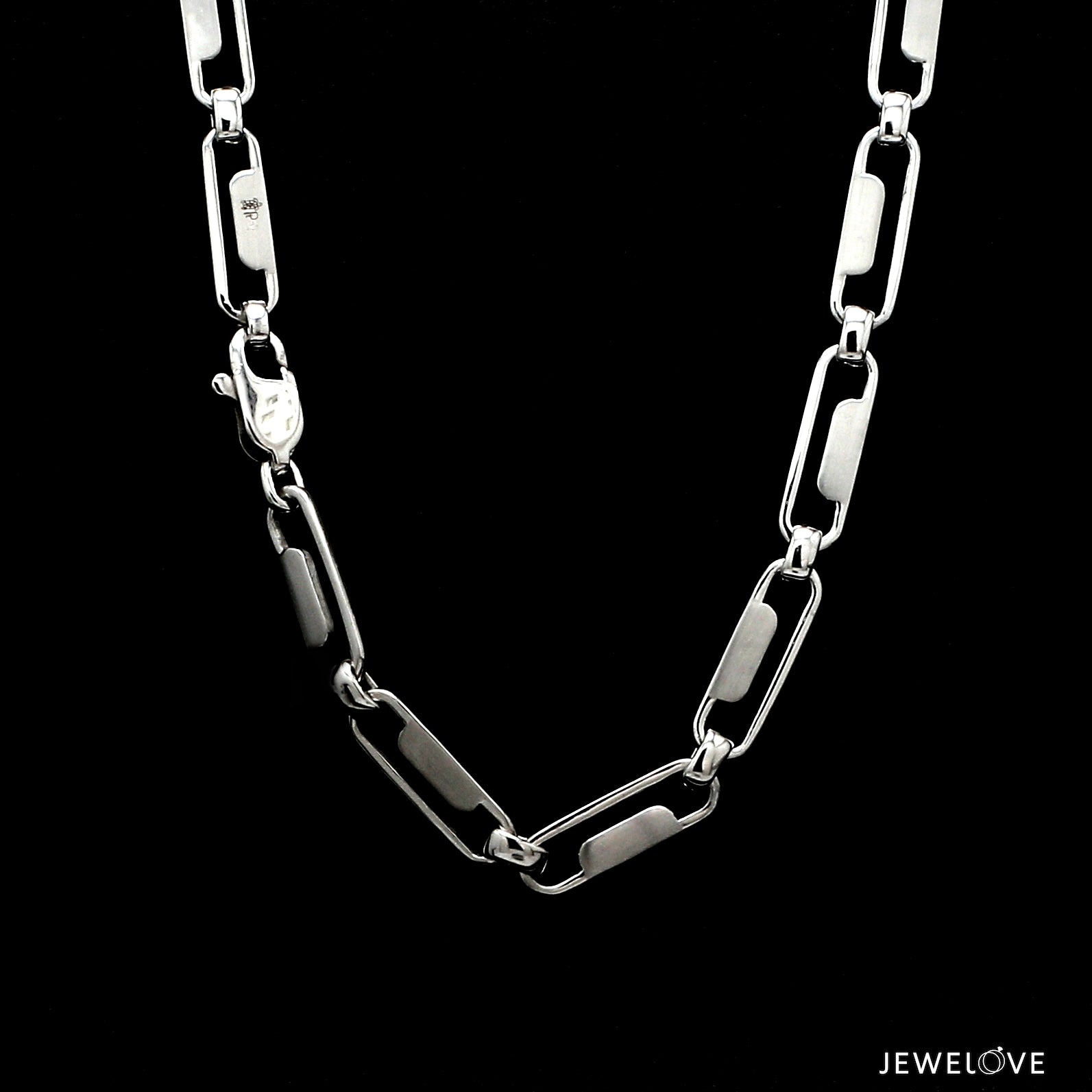 Men of Platinum | 5.25mm Linked Platinum Hi-Polish & Matte Chain for Men JL PT CH 1278   Jewelove.US