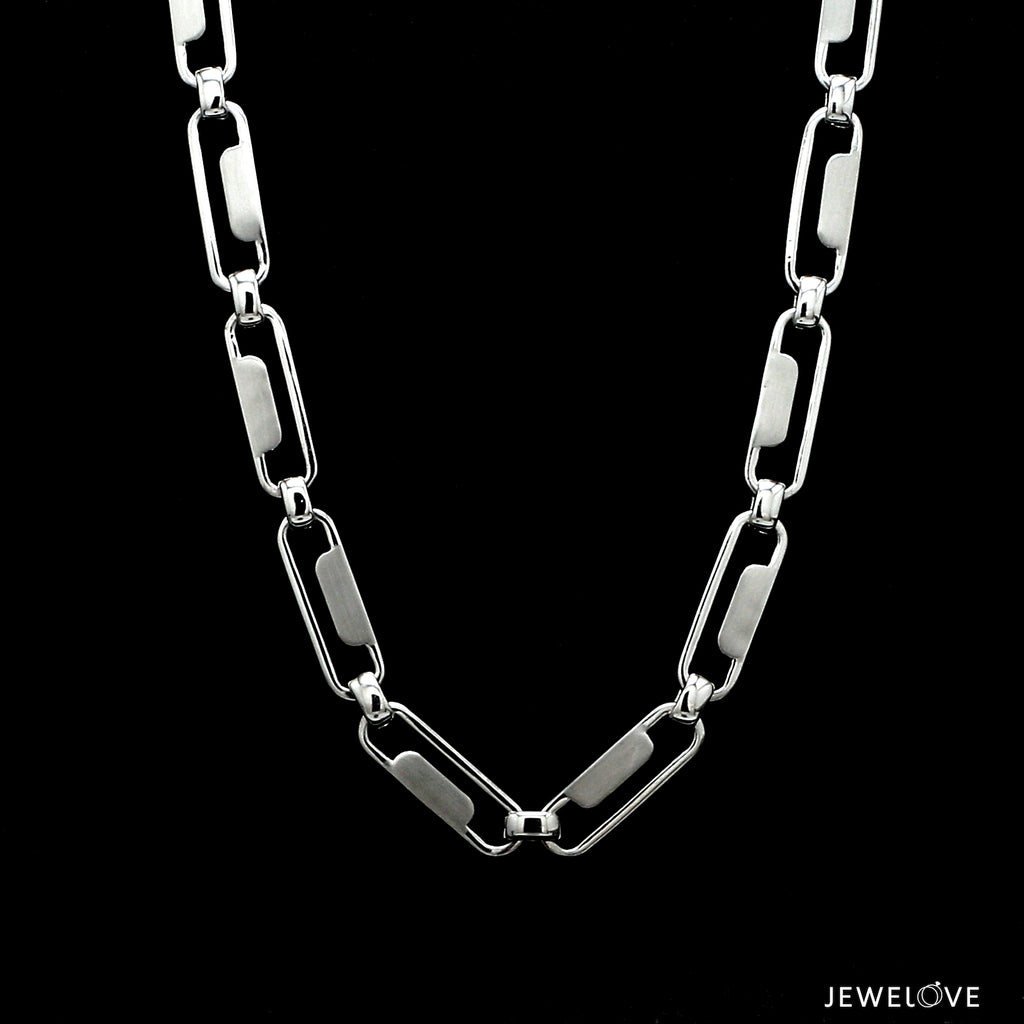 Men of Platinum | 5.25mm Linked Platinum Hi-Polish & Matte Chain for Men JL PT CH 1278   Jewelove.US