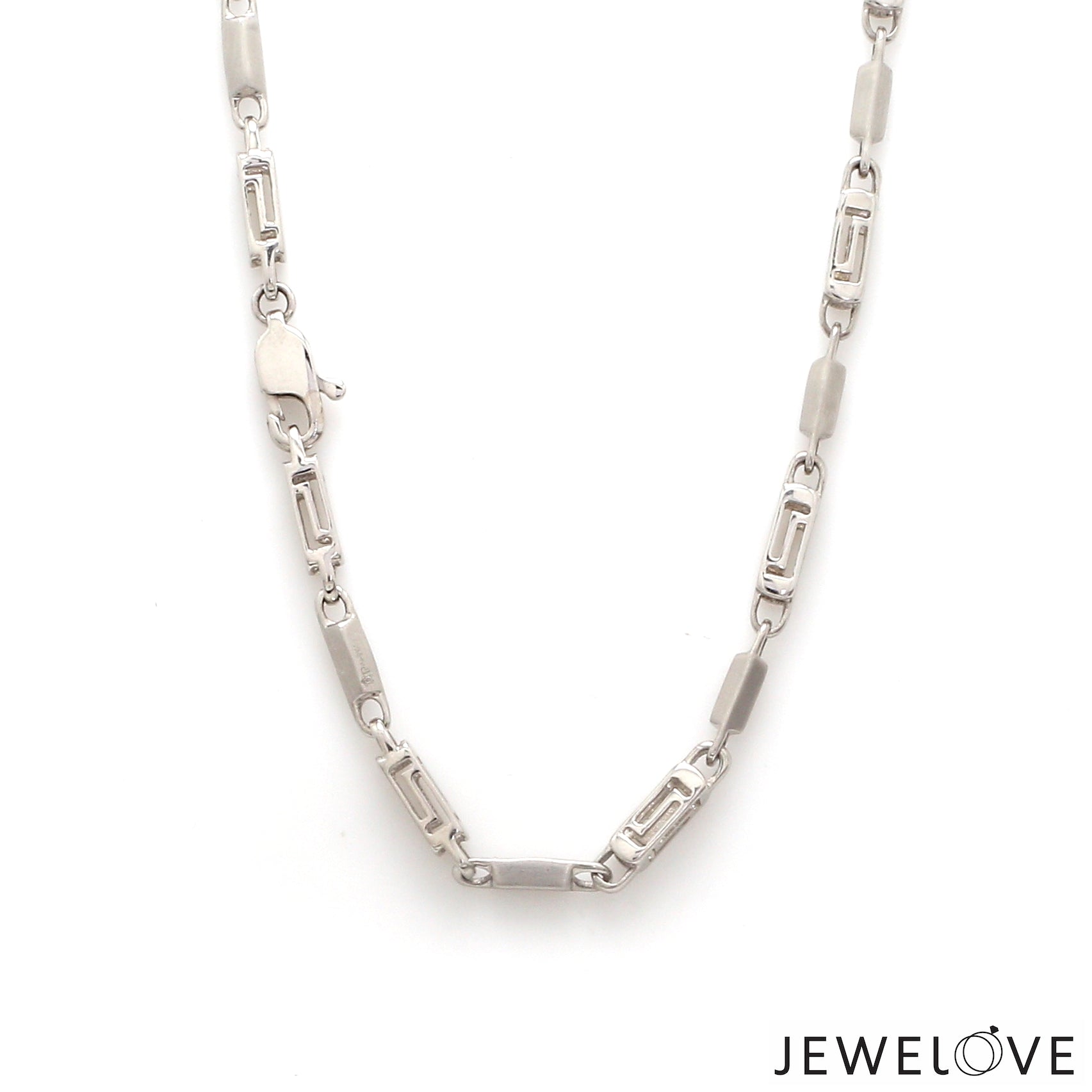 Men of Platinum | 4.5mm Double Linked Platinum Hi-Polish & Matte Chain for Men JL PT CH 1279   Jewelove.US