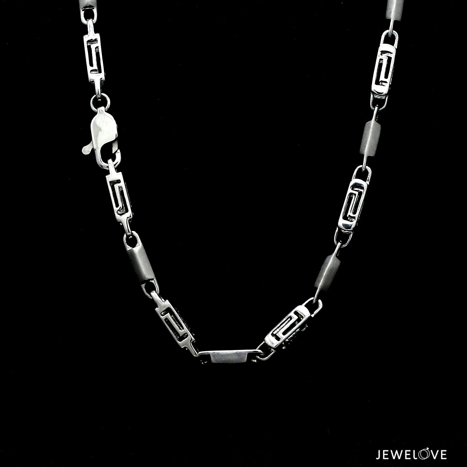 Men of Platinum | 4.5mm Double Linked Platinum Hi-Polish & Matte Chain for Men JL PT CH 1279   Jewelove.US