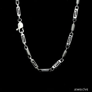 Men of Platinum | 4.5mm Double Linked Platinum Hi-Polish & Matte Chain for Men JL PT CH 1279   Jewelove.US