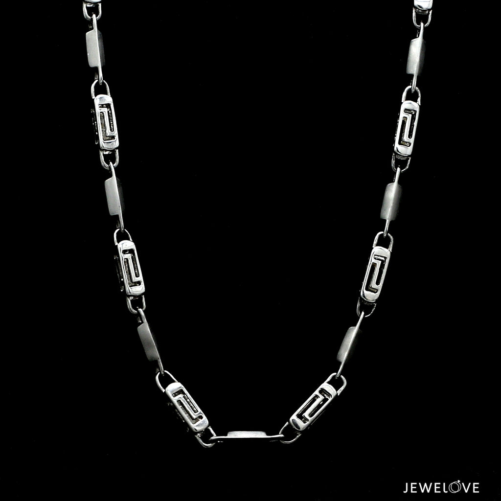 Men of Platinum | 4.5mm Double Linked Platinum Hi-Polish & Matte Chain for Men JL PT CH 1279   Jewelove.US