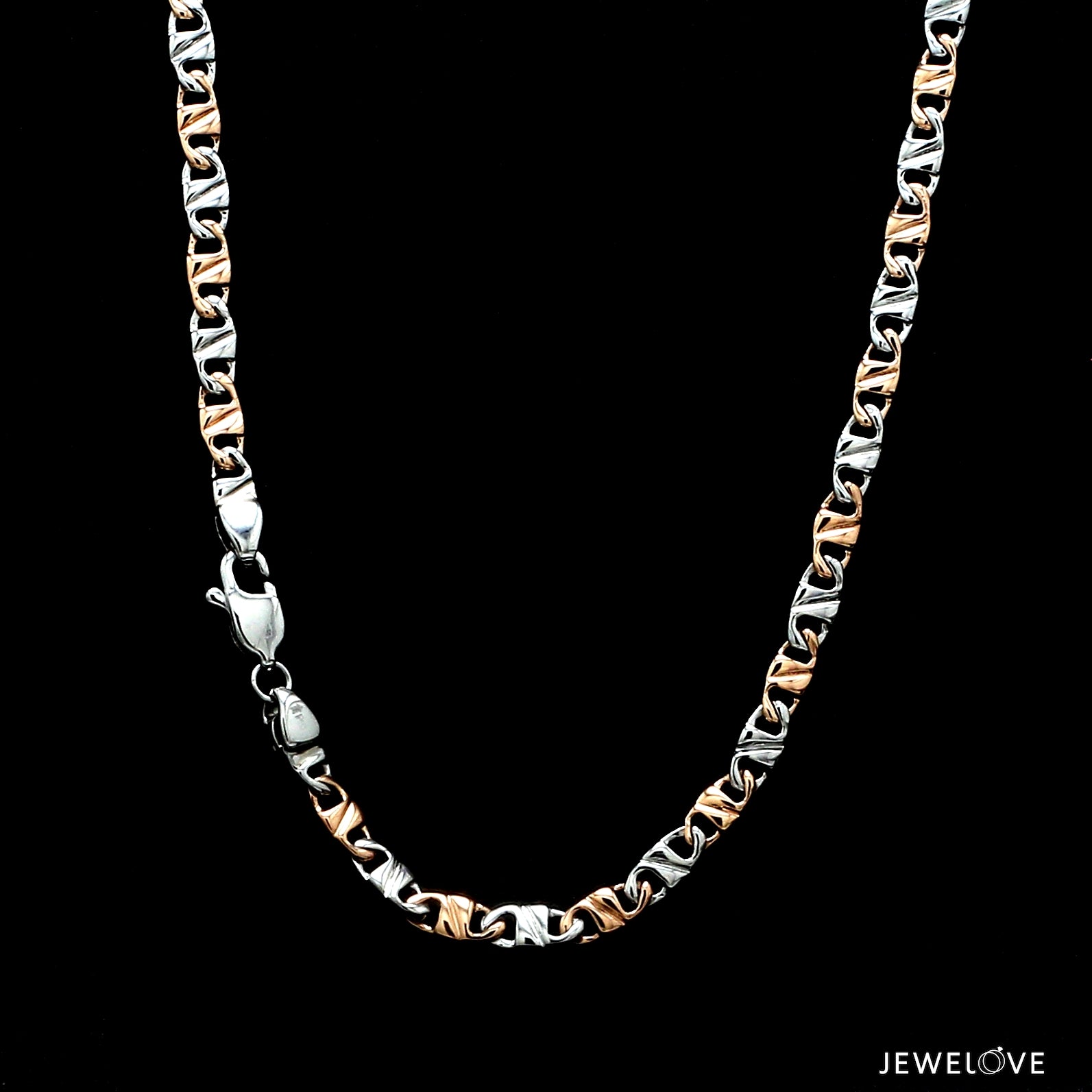 3.75mm Platinum Rose Gold Chain for Men JL PT CH 1285   Jewelove.US
