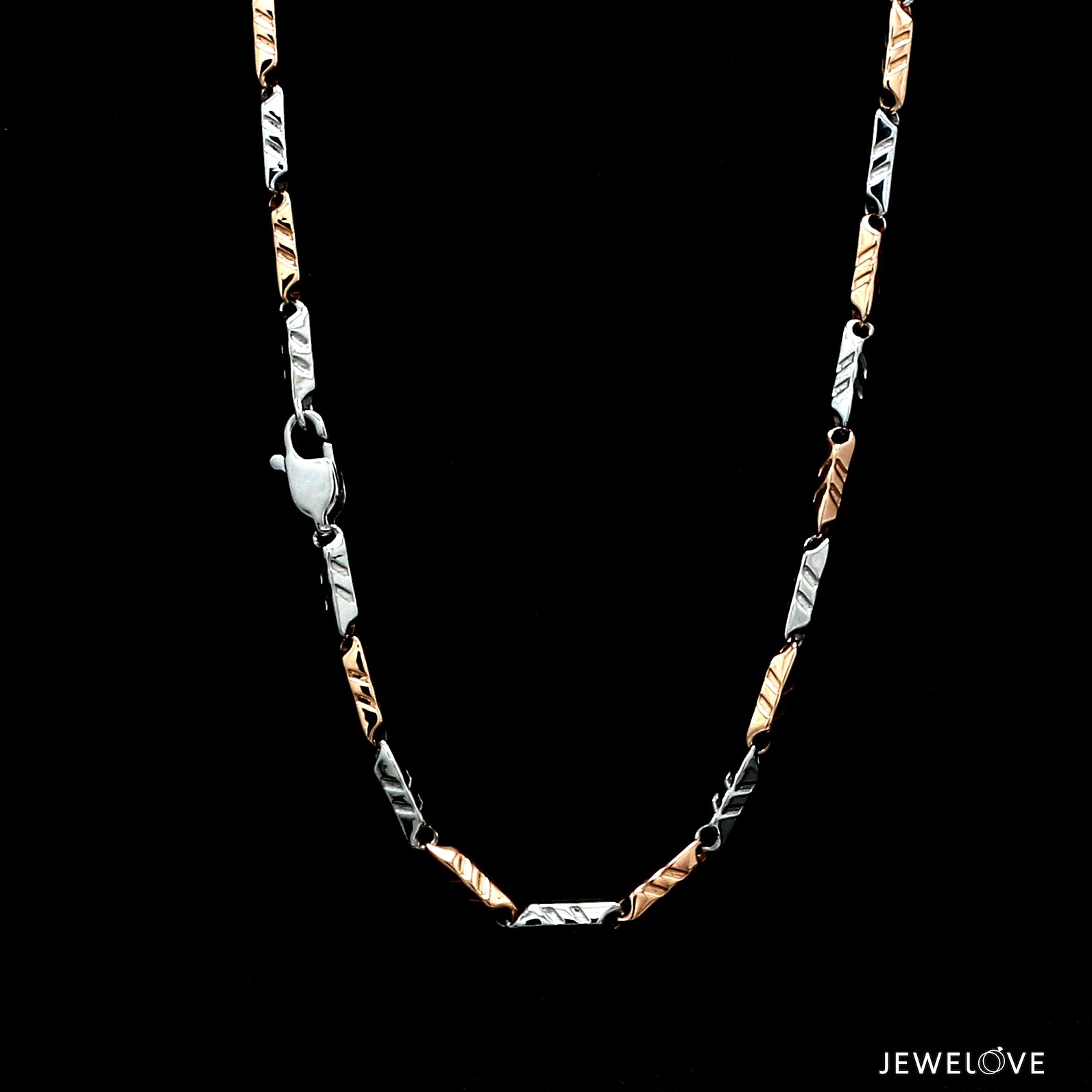 2.75mm Platinum Rose Gold Links Chain for Men JL PT CH 1286   Jewelove.US