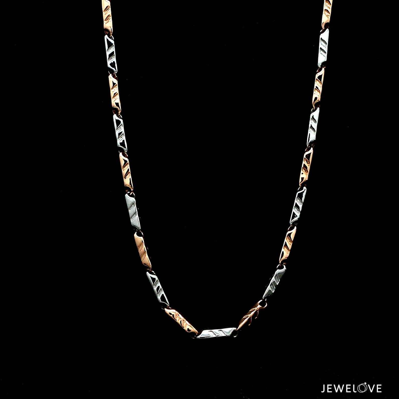 2.75mm Platinum Rose Gold Links Chain for Men JL PT CH 1286   Jewelove.US