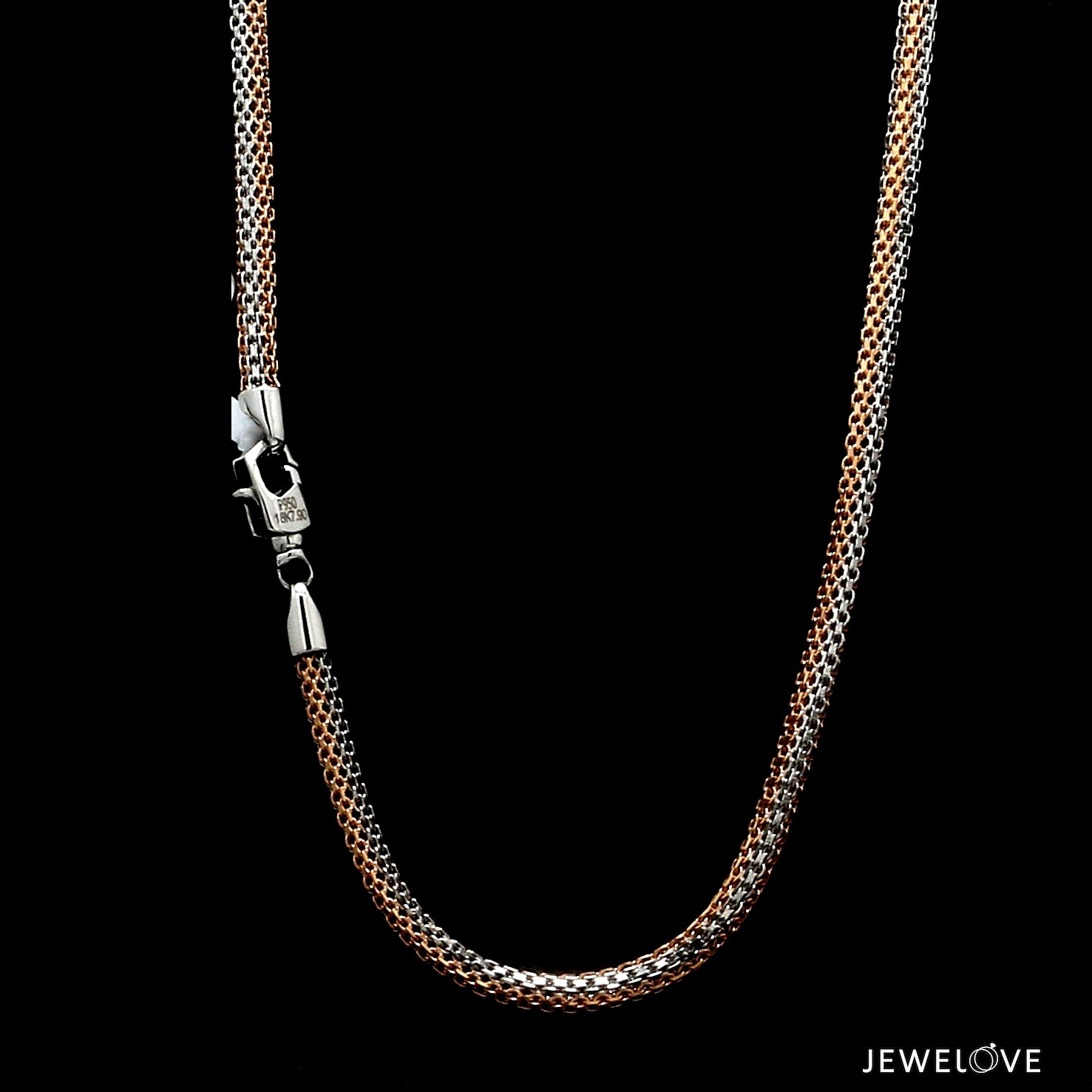 2.75mm Platinum & Rose Gold Round Chain for Men JL PT CH 1290   Jewelove.US