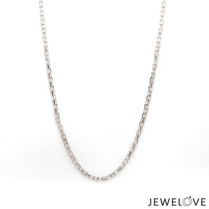 1.75mm Double Rectangular Links Platinum Chain for Women JL PT CH 1293   Jewelove.US