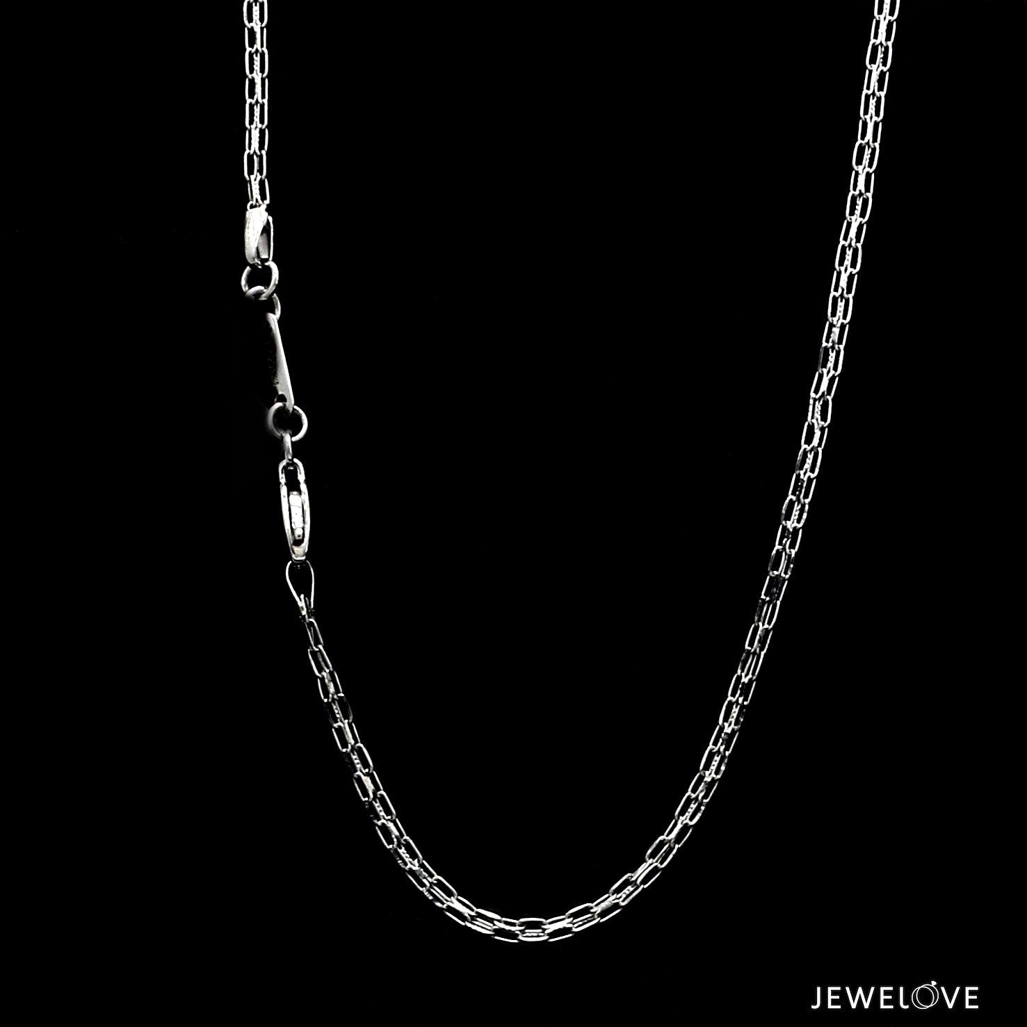 1.75mm Double Rectangular Links Platinum Chain for Women JL PT CH 1293   Jewelove.US