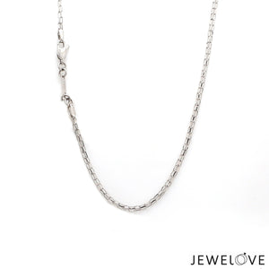 1.75mm Double Rectangular Links Platinum Chain for Women JL PT CH 1293   Jewelove.US