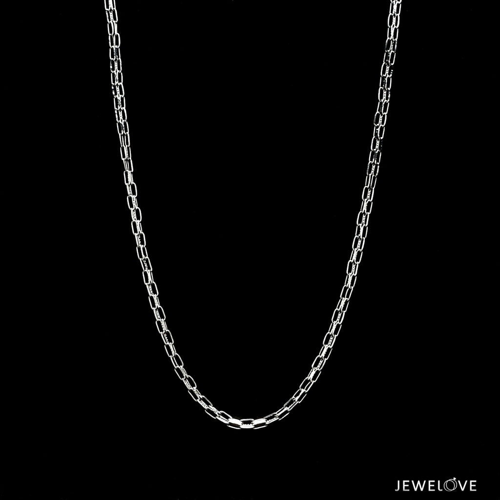 1.75mm Double Rectangular Links Platinum Chain for Women JL PT CH 1293   Jewelove.US