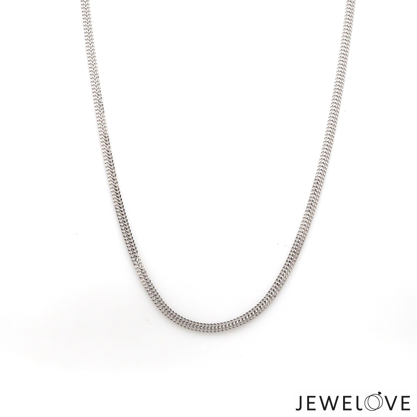 2mm Platinum Flat Chain for Men JL PT CH 1297   Jewelove.US