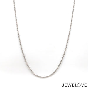 1.5mm Platinum Wheat Chain for Unisex JL PT CH 1298   Jewelove.US