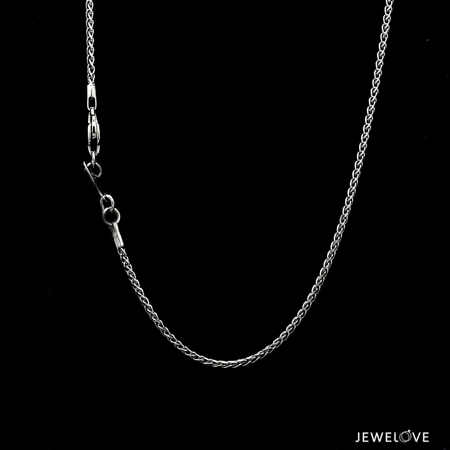 1.5mm Platinum Wheat Chain for Unisex JL PT CH 1298   Jewelove.US