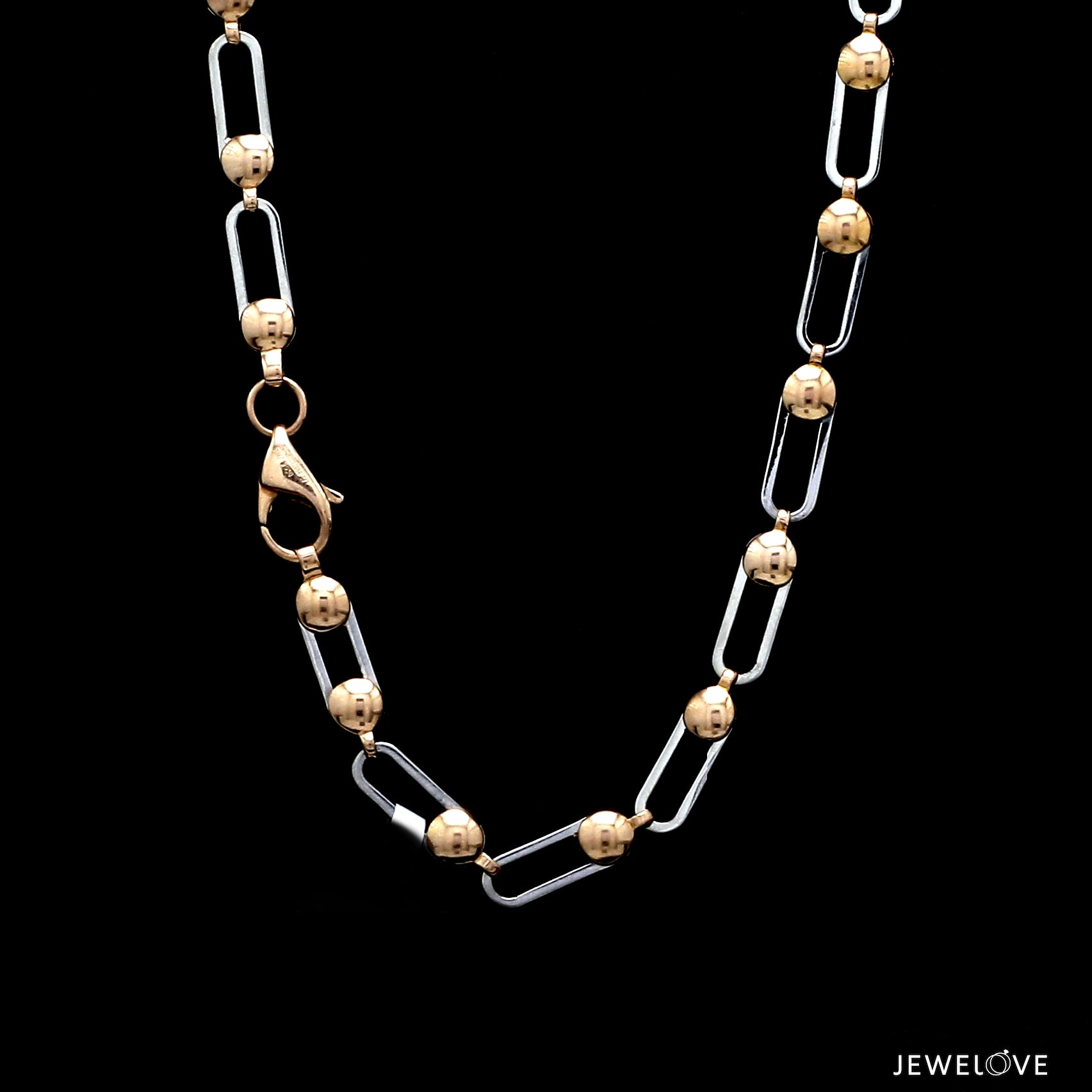 5mm Platinum + Rose Gold Chain for Men JL PT CH 1302   Jewelove.US