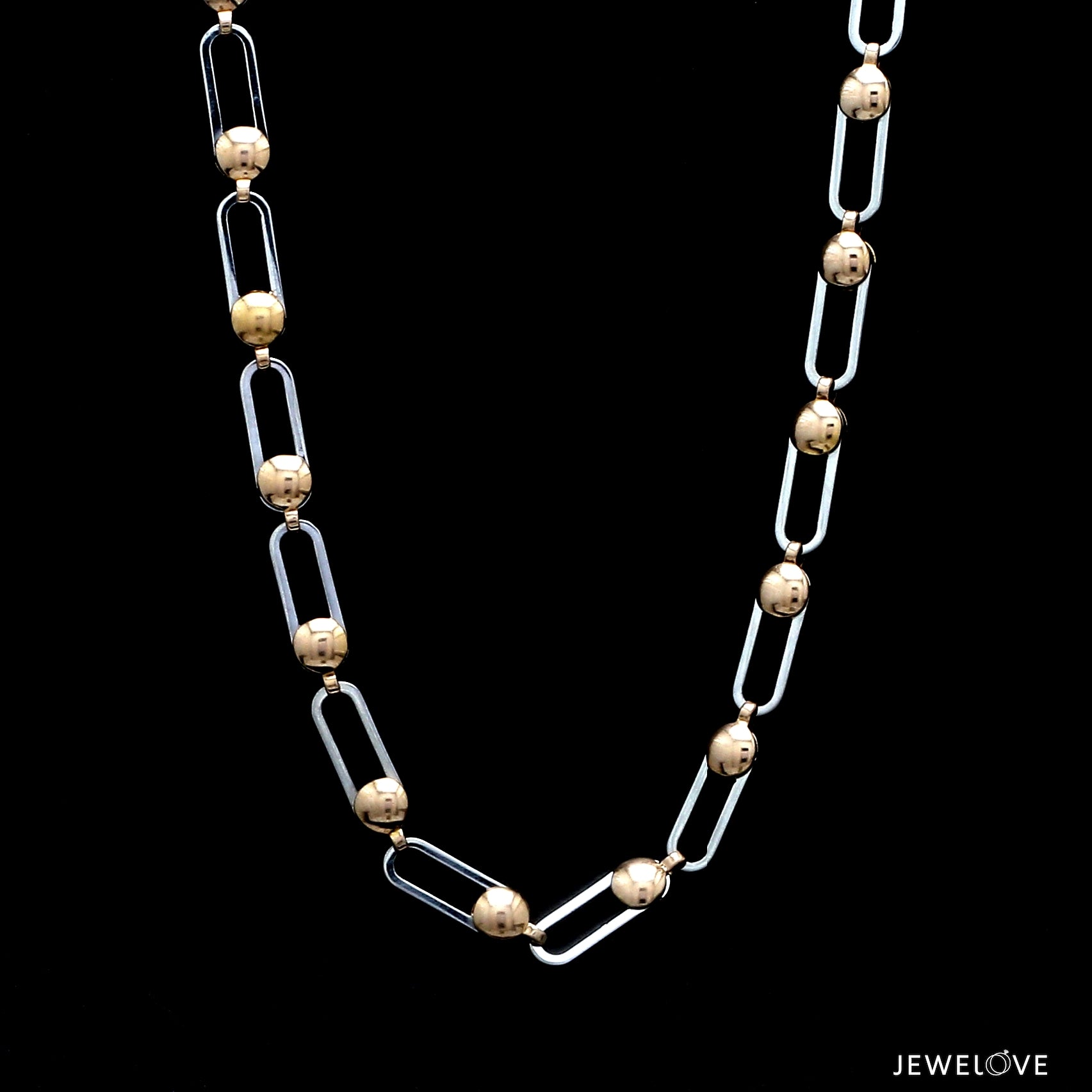 5mm Platinum + Rose Gold Chain for Men JL PT CH 1302   Jewelove.US