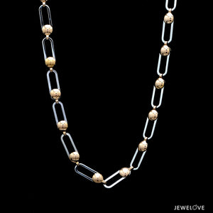 5mm Platinum + Rose Gold Chain for Men JL PT CH 1302   Jewelove.US