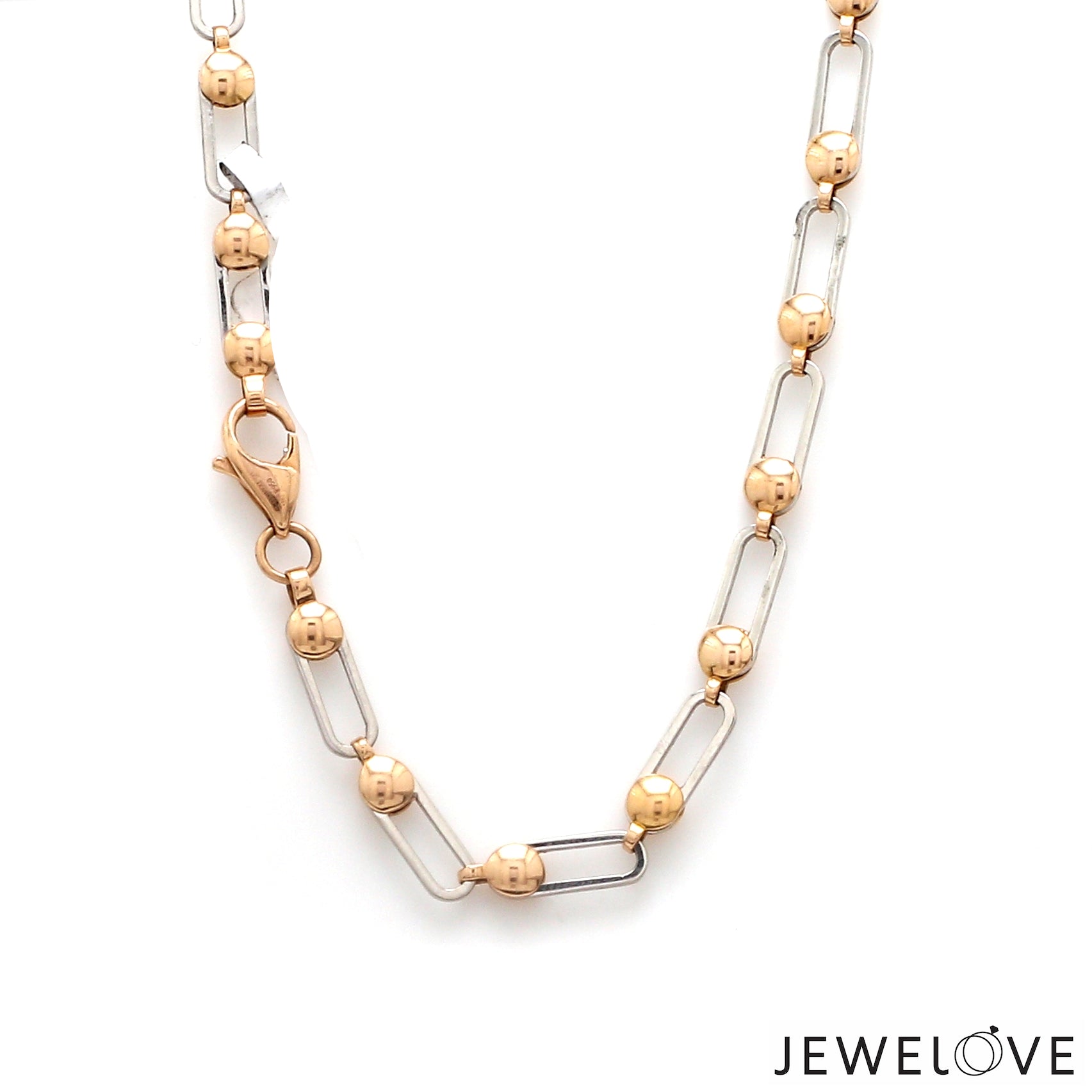 5mm Platinum + Rose Gold Chain for Men JL PT CH 1302   Jewelove.US