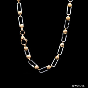 5mm Platinum + Rose Gold Chain for Men JL PT CH 1302   Jewelove.US