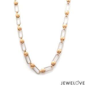 5mm Platinum + Rose Gold Chain for Men JL PT CH 1302   Jewelove.US