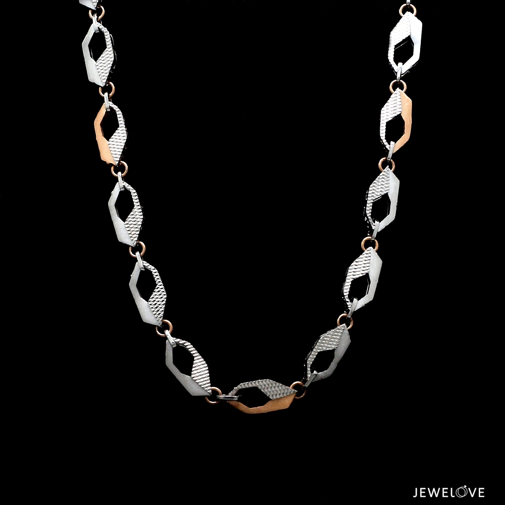 6mm Platinum + Rose Gold Chain for Men JL PT CH 1303   Jewelove.US