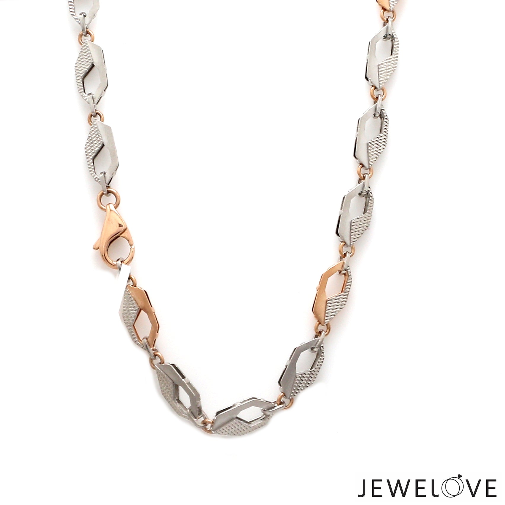 6mm Platinum + Rose Gold Chain for Men JL PT CH 1303   Jewelove.US