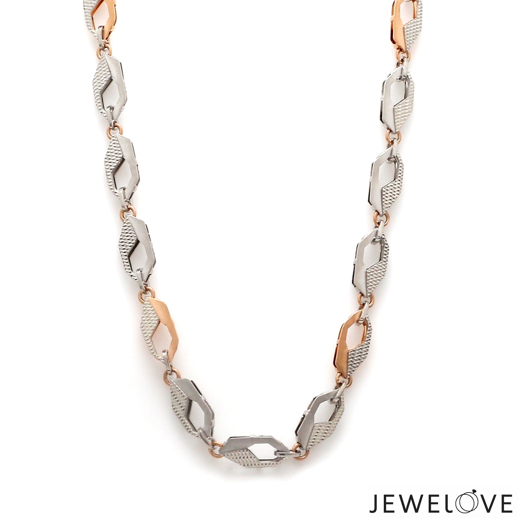 6mm Platinum + Rose Gold Chain for Men JL PT CH 1303   Jewelove.US