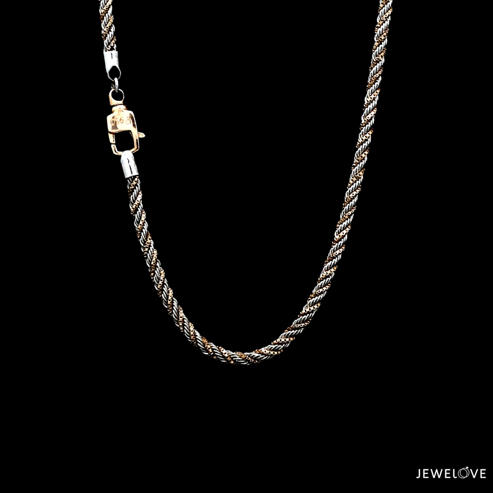 Men of Platinum | 2.5mm Rose Gold Fusion Rope Chain for Men JL PT CH 1309