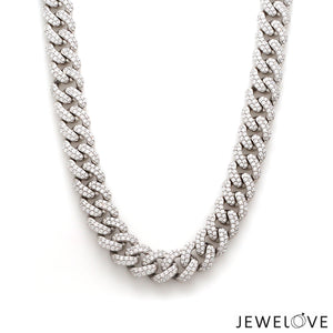 9mm Platinum Lab Grown Diamond Cuban Chain for Men JL PT CH 1326-LG