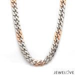 Load image into Gallery viewer, Men of Platinum | 8.5mm Double Side Matte &amp; Hi-Polish Rose Gold Heavy Chain for Men JL PT CH 1332
