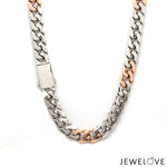 Load image into Gallery viewer, Men of Platinum | 8.5mm Double Side Matte &amp; Hi-Polish Rose Gold Heavy Chain for Men JL PT CH 1332
