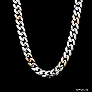 Men of Platinum | 8.5mm Double Side Matte & Hi-Polish Rose Gold Heavy Chain for Men JL PT CH 1332