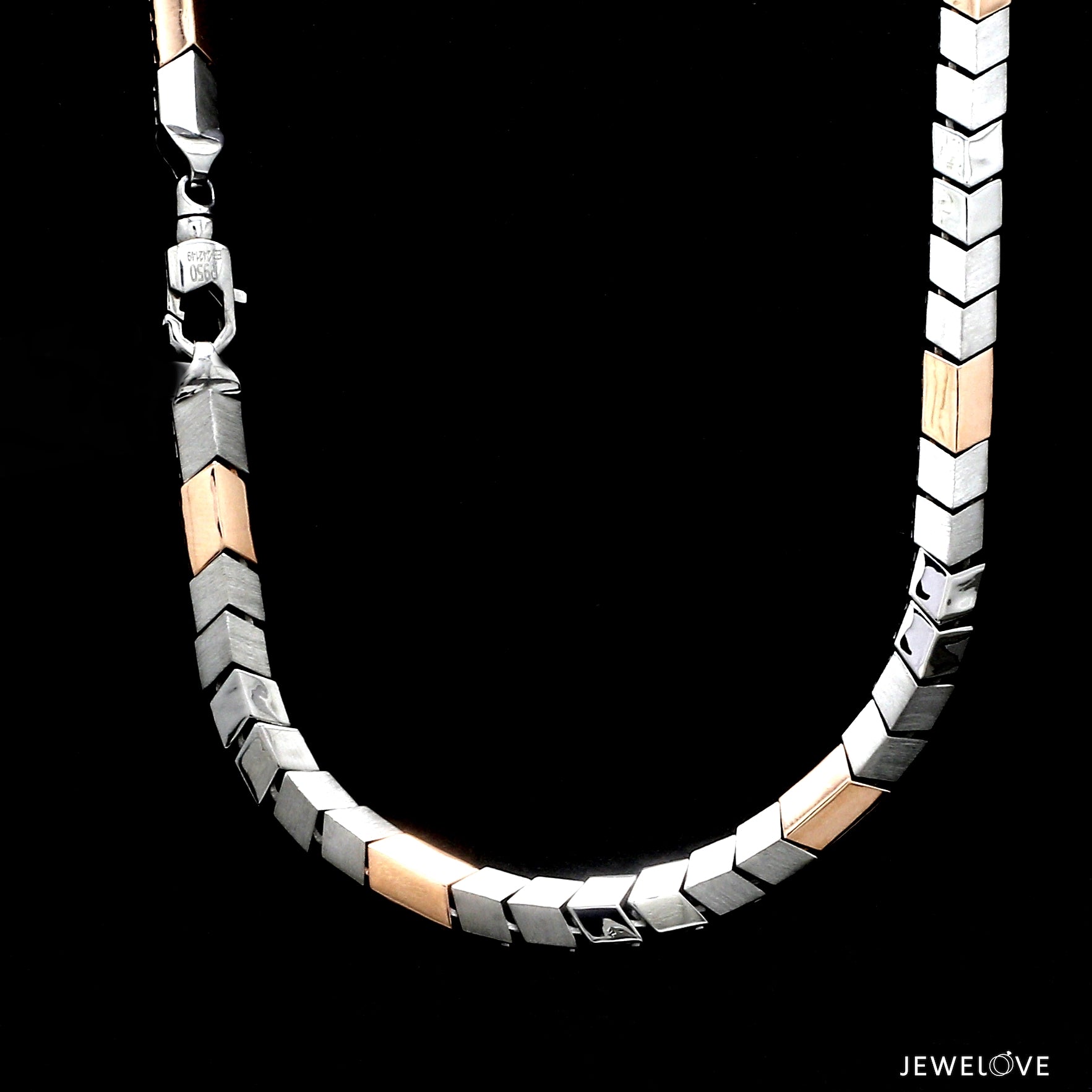 Men of Platinum | 6.25mm Matte & Hi-Polish Rose Gold Heavy Chain for Men JL PT CH 1333