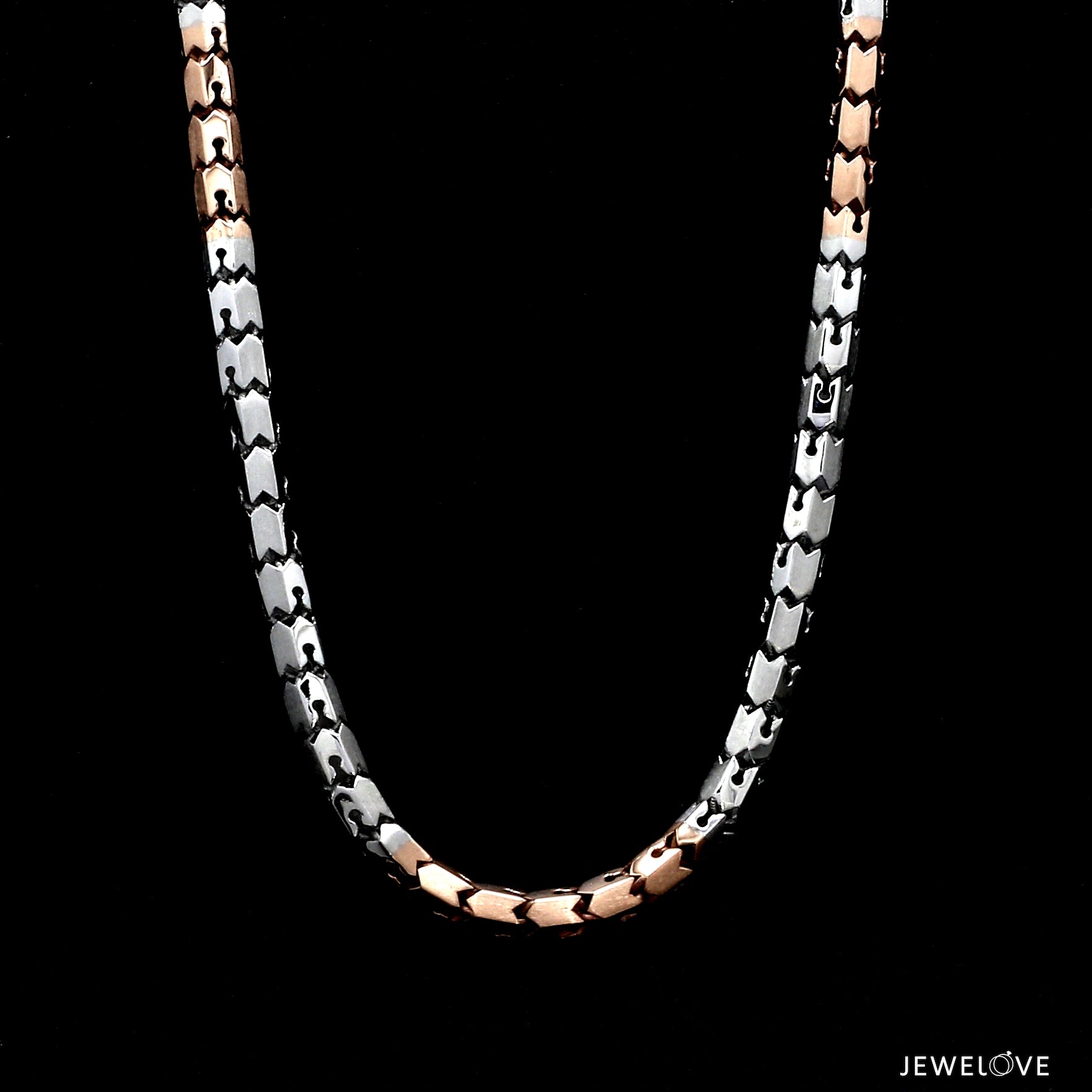 Men of Platinum | 4.25mm Matte & Hi-Polish Rose Gold Heavy Chain for Men JL PT CH 1335