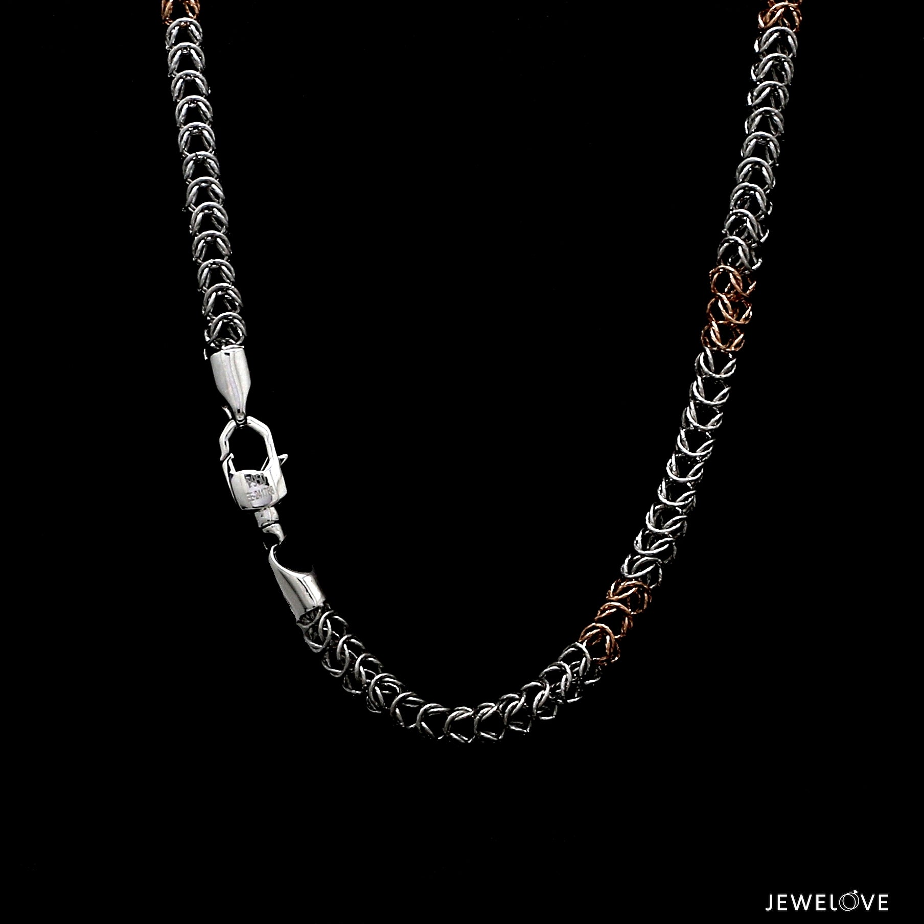 Men of Platinum | 4mm Platinum Rose Gold Spring Chain for Men JL PT CH 1357
