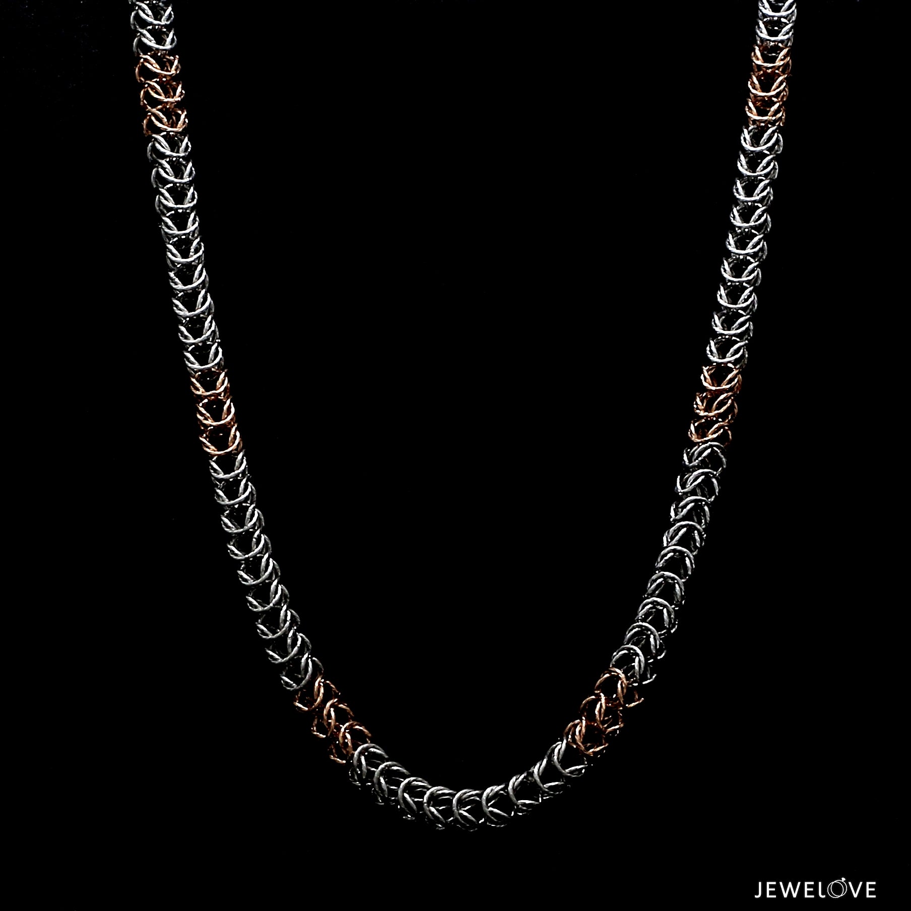 Men of Platinum | 4mm Platinum Rose Gold Spring Chain for Men JL PT CH 1357