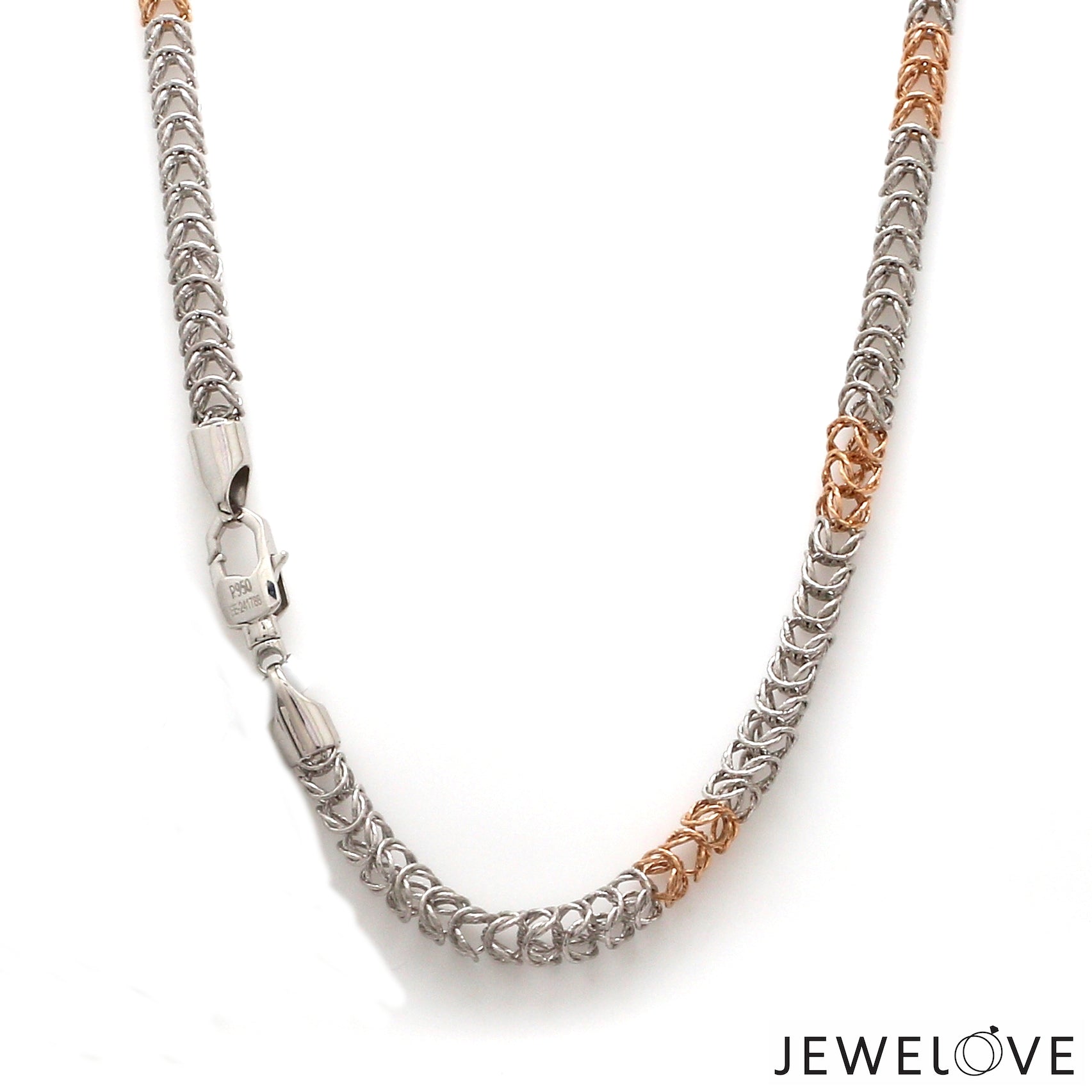 Men of Platinum | 4mm Platinum Rose Gold Spring Chain for Men JL PT CH 1357