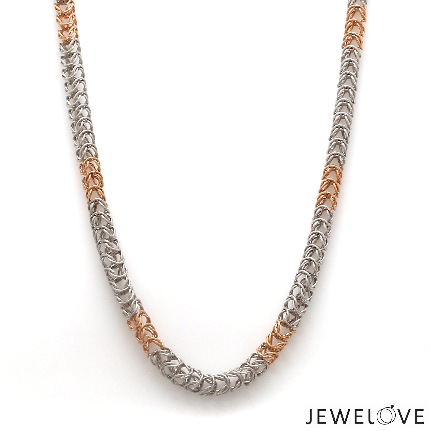 Men of Platinum | 4mm Platinum Rose Gold Spring Chain for Men JL PT CH 1357
