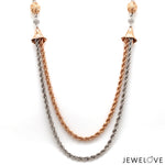 Load image into Gallery viewer, Platinum Rose Gold Double Layer Rope Necklace for Women JL PT CH 1363
