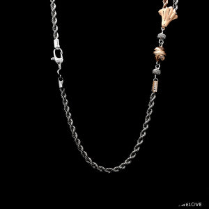 Platinum Rose Gold Double Layer Rope Necklace for Women JL PT CH 1363