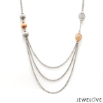 Load image into Gallery viewer, Platinum Rose Gold Triple Layer Necklace for Women JL PT CH 1364
