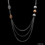 Load image into Gallery viewer, Platinum Rose Gold Triple Layer Necklace for Women JL PT CH 1364
