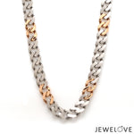 Load image into Gallery viewer, Men of Platinum | 7.75mm Double Side Matte &amp; Hi-Polish Rose Gold Heavy Chain for Men JL PT CH 1398
