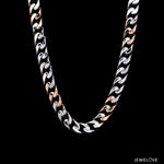Load image into Gallery viewer, Men of Platinum | 7.75mm Double Side Matte &amp; Hi-Polish Rose Gold Heavy Chain for Men JL PT CH 1398
