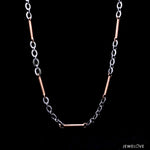 Load image into Gallery viewer, 4mm Platinum + 18K Rose Gold Chain for Men JL PT CH 1412
