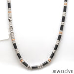 Load image into Gallery viewer, 4.25mm Platinum 18K Rose Gold Chain with Black Ceramic for Men JL PT CH 1435
