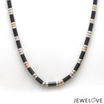Load image into Gallery viewer, 4.25mm Platinum 18K Rose Gold Chain with Black Ceramic for Men JL PT CH 1435
