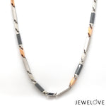 Load image into Gallery viewer, 2.75mm Platinum Rose Gold Chain with Black Ceramic for Men JL PT CH 1437
