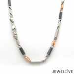 Load image into Gallery viewer, 2.75mm Platinum Rose Gold Chain with Black Ceramic for Men JL PT CH 1437
