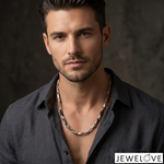 Load image into Gallery viewer, 4mm Platinum 18K Rose Gold Chain with Black Ceramic for Men JL PT CH 1438
