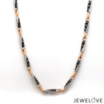 Load image into Gallery viewer, 3.5mm Platinum + 18K Rose Gold Chain with Black Ceramic for Men JL PT CH 1439
